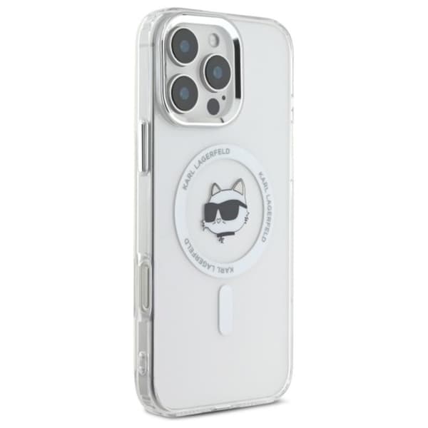 Karl Lagerfeld IML Metal Choupette Head MagSafe - iPhone 16 Pro Max cover (hvid)