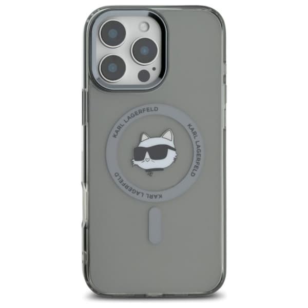 Karl Lagerfeld IML Metal Choupette Head MagSafe - iPhone 16 Pro Max cover (sort)