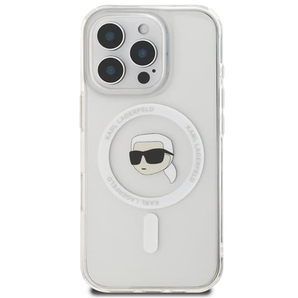 Karl Lagerfeld IML Metal Karl Head MagSafe - iPhone 16 Pro Max cover (hvid)