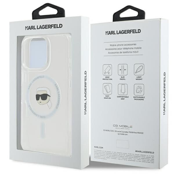 Karl Lagerfeld IML Metal Karl Head MagSafe - iPhone 16 Pro Max cover (hvid)