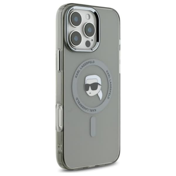 Karl Lagerfeld IML Metal Karl Head MagSafe - iPhone 16 Pro Max cover (sort)