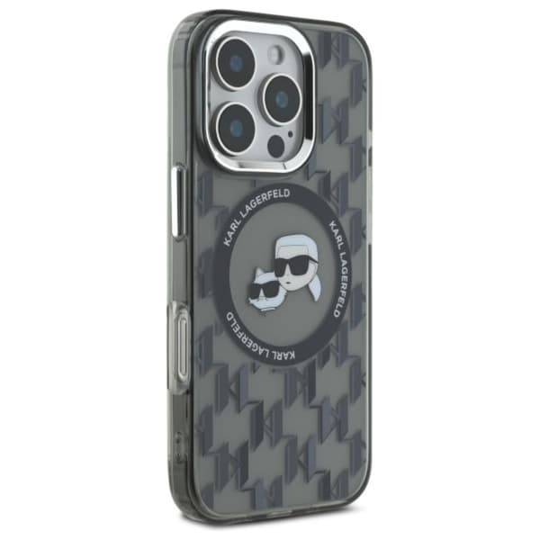 Karl Lagerfeld IML Monogram Karl & Choupette Head MagSafe - iPhone 16 Pro Max cover (sort)