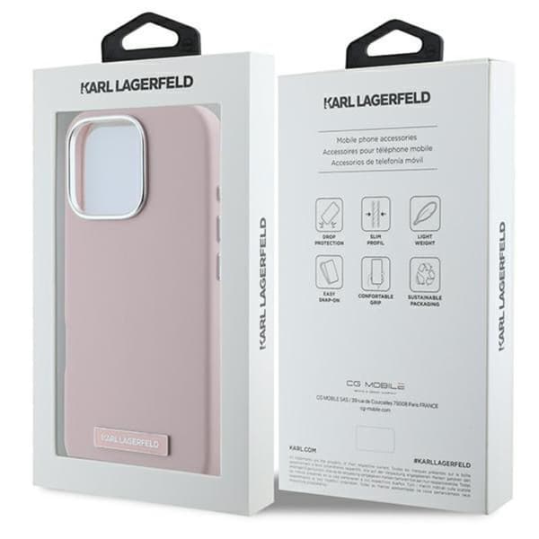 Karl Lagerfeld FW Metal Plate MagSafe - iPhone 16 Pro Max cover (lyserød)