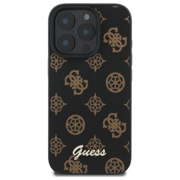 Guess Peony Script MagSafe - iPhone 16 Pro Max -suojakuori (musta)
