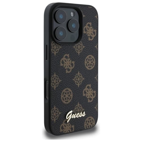Guess Peony Script MagSafe - iPhone 16 Pro Max -suojakuori (musta)