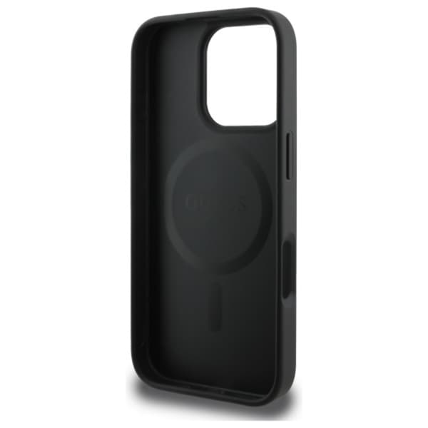 Guess Peony Script MagSafe - iPhone 16 Pro Max -suojakuori (musta)