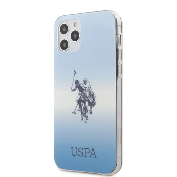 US Polo Assn Dh & Logo Gradient - iPhone 12 / iPhone 12 Pro cover (blå)