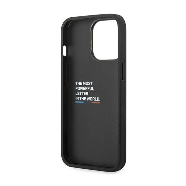 BMW nahkainen hiilensininen linja - iPhone 14 Pro -kotelo (musta)