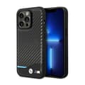 Pikkukuva 1 / 8: BMW nahkainen hiilensininen linja - iPhone 14 Pro -kotelo (musta)