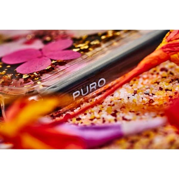 PURO Glam Hippie Chic -suojakuori - iPhone XR -kotelo (vihreä, aidon kukan terälehtien värinen)