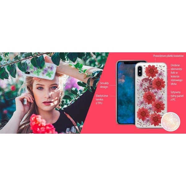 PURO Glam Hippie Chic -suojakuori - iPhone XR -kotelo (vihreä, aidon kukan terälehtien värinen)