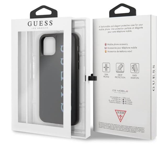 Guess Dobbeltlags Glitter Cover Logo Flerfarvet - iPhone 11 Pro Max Cover (Sort/Flerfarvet)
