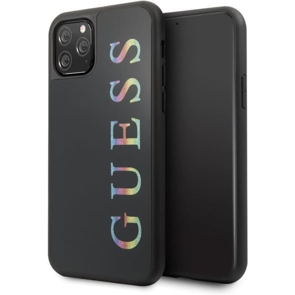 Guess Dobbeltlags Glitter Cover Logo Flerfarvet - iPhone 11 Pro Max Cover (Sort/Flerfarvet)