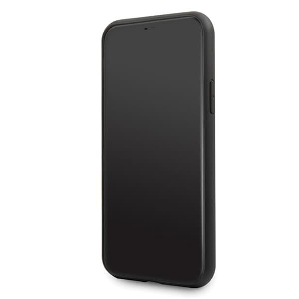 Karl Lagerfeld Dobbeltlags Hærdet Glas Glitter Signature Etui - iPhone 11 Pro Max Etui (Rød)