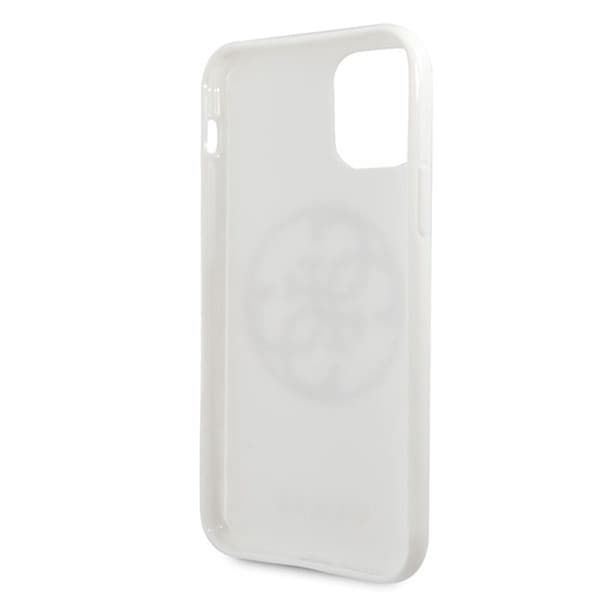 Guess Circle Glitter 4G - iPhone 11 Pro Max -suojakuori (valkoinen)
