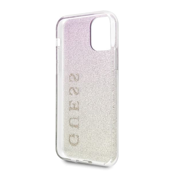 Guess Glitter Gradient - iPhone 11 Pro Max-skal (guld/rosa)