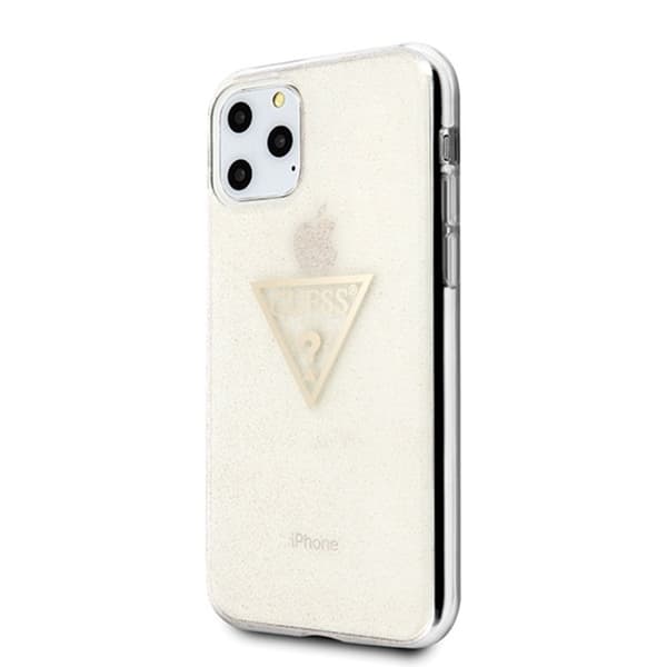 Guess Solid Glitter Triangle - iPhone 11 Pro -suojakuori (Kulta)