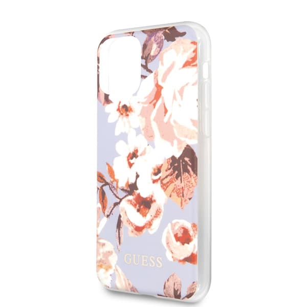 Guess Flower Shiny Collection N2 - iPhone 11 Pro Max -suojakuori (lila)
