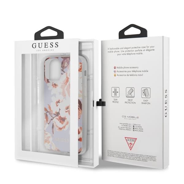 Guess Flower Shiny Collection N2 - iPhone 11 Pro Max -suojakuori (lila)