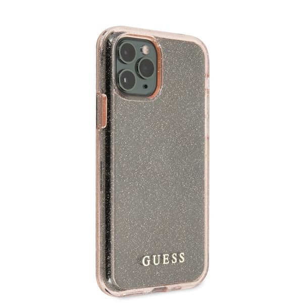 Guess Glitter -suojakuori - iPhone 11 Pro Max -suojakuori (vaaleanpunainen)