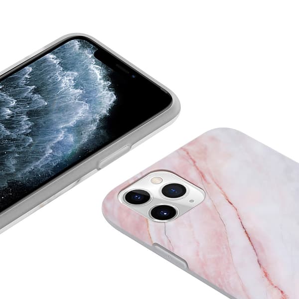 Crong Marble -kuori - iPhone 11 Pro -kotelo (vaaleanpunainen)