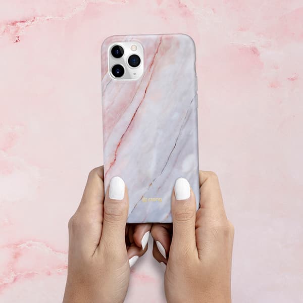 Crong Marble -kuori - iPhone 11 Pro -kotelo (vaaleanpunainen)