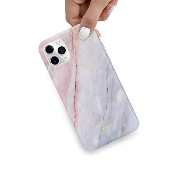 Crong Marble -kuori - iPhone 11 Pro -kotelo (vaaleanpunainen)