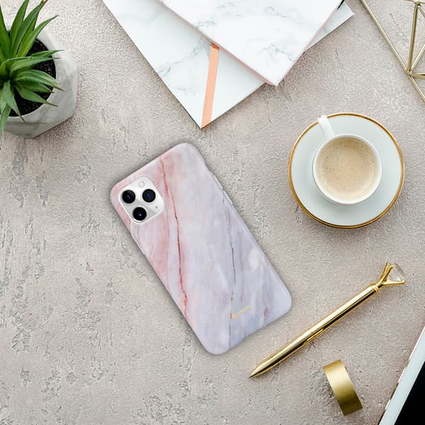 Crong Marble -kuori - iPhone 11 Pro -kotelo (vaaleanpunainen)