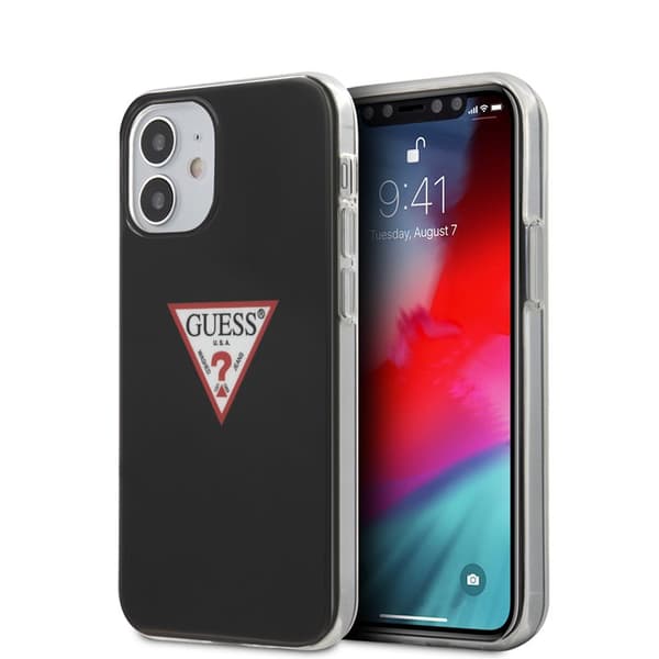 Guess Triangle Logo - iPhone 12 Mini -suojakuori (musta)