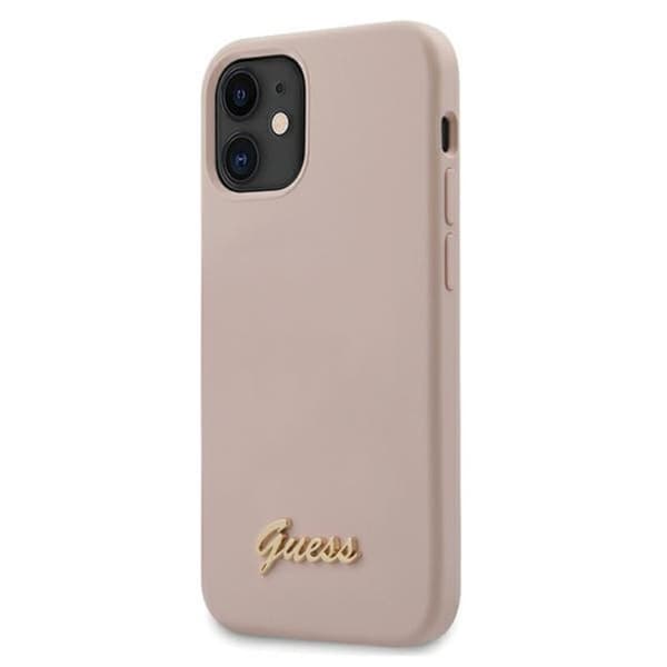 Guess Silikone Script - iPhone 12 mini cover (lyserød)