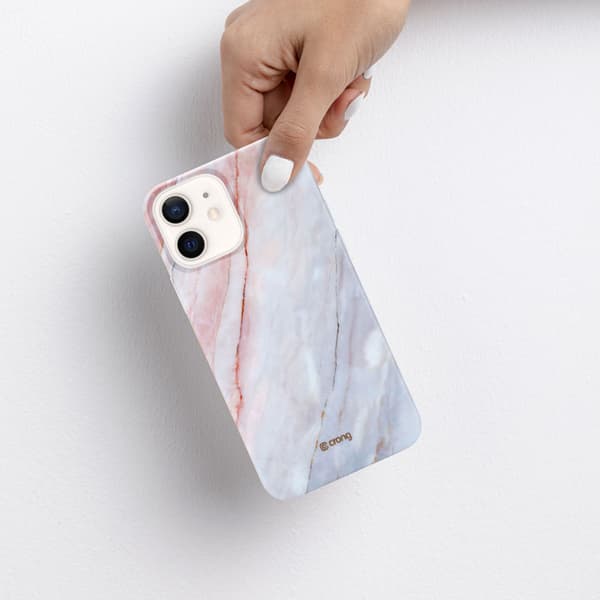 Crong Marmor Etui - iPhone 12 Mini Etui (Pink)