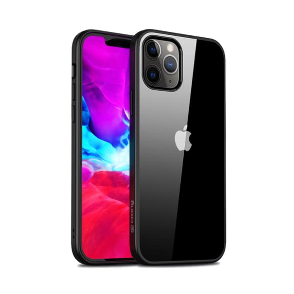 Crong Clear Cover - iPhone 12 Pro Max Etui (Sort)