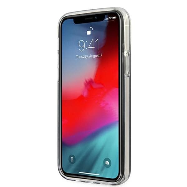 Guess Glitter Gradient Script - iPhone 12 / iPhone 12 Pro cover (lyserød)