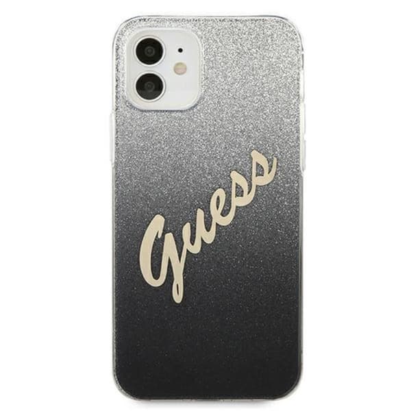 Guess Glitter Gradient Script - iPhone 12 mini cover (sort)