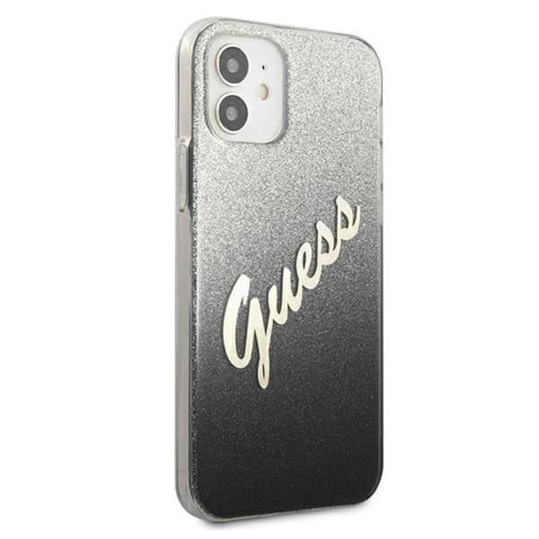 Guess Glitter Gradient Script - iPhone 12 mini cover (sort)