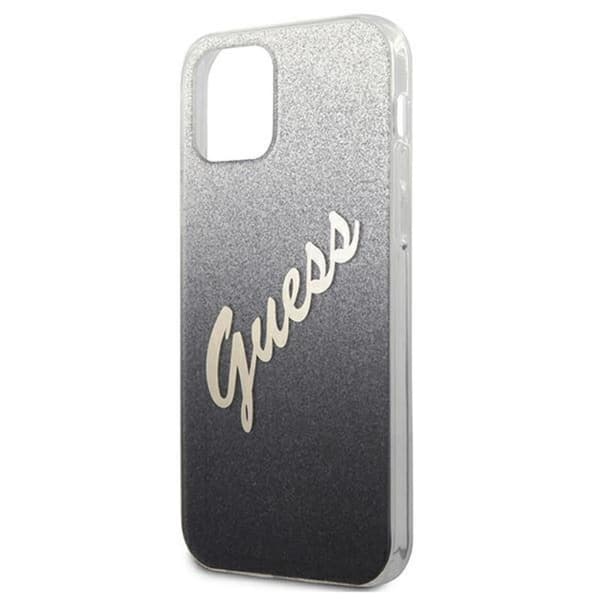 Guess Glitter Gradient Script - iPhone 12 mini cover (sort)