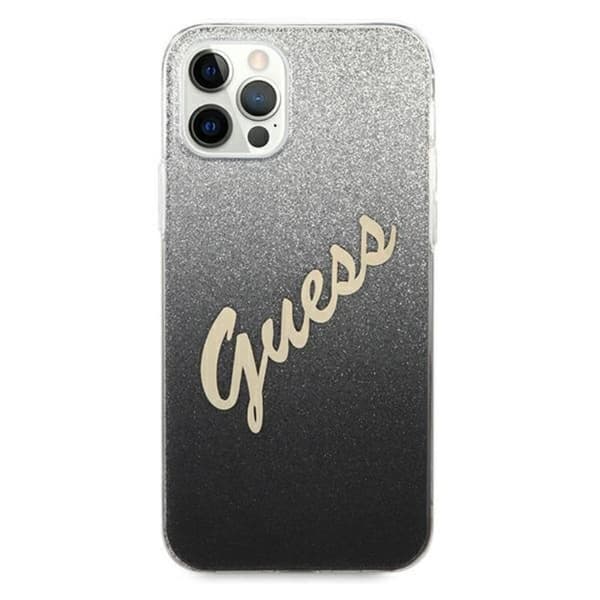 Guess Glitter Gradient Script - iPhone 12 Pro Max cover (sort)