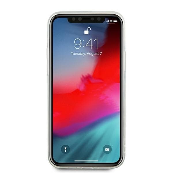 Guess Glitter Vintage Script - iPhone 12 Pro Max cover (sølv)