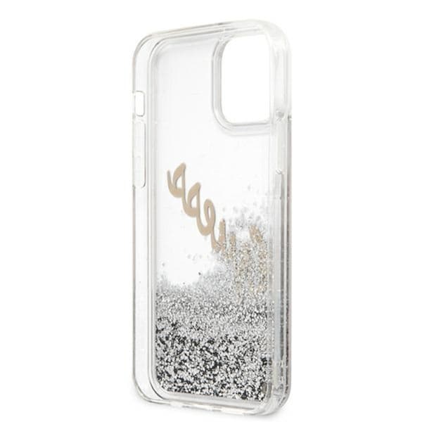 Guess Glitter Vintage Script - iPhone 12 Pro Max cover (sølv)