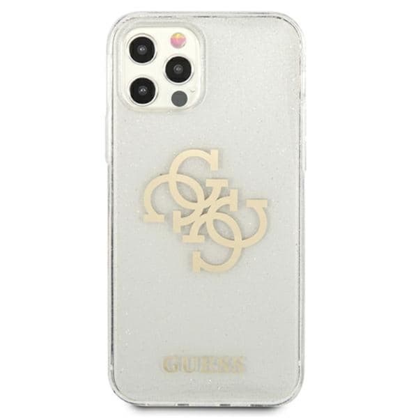 Guess Glitter 4G stort logo - iPhone 12 Pro Max cover (klart)