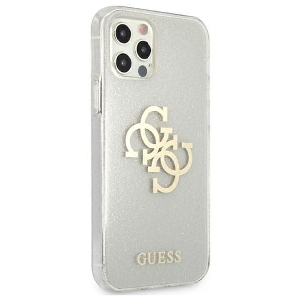 Guess Glitter 4G stort logo - iPhone 12 Pro Max cover (klart)
