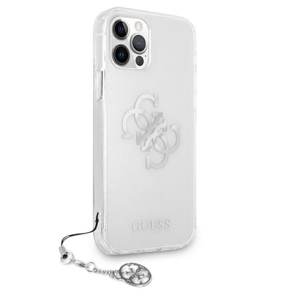 Guess 4G stort logo-vedhæng - iPhone 12 Pro Max cover (sølv vedhæng)