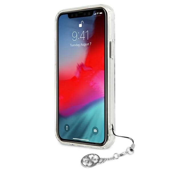 Guess 4G stort logo-vedhæng - iPhone 12 Pro Max cover (sølv vedhæng)