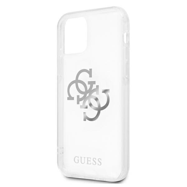 Guess 4G stort logo-vedhæng - iPhone 12 Pro Max cover (sølv vedhæng)