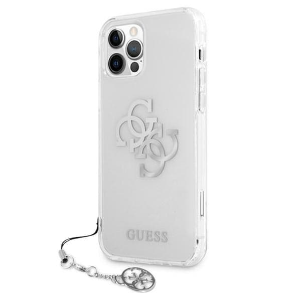 Guess 4G stort logo-vedhæng - iPhone 12 Pro Max cover (sølv vedhæng)