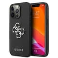 Pikkukuva 1 / 8: Guess Saffiano 4G iso hopeinen logo - iPhone 13 Pro -kotelo (musta)