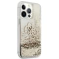 Miniatyrbillede 4 af 8: Guess Liquid Glitter 4G stort logo - iPhone 13 Pro Max cover (guld)