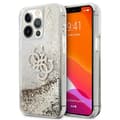 Miniatyrbillede 1 af 8: Guess Liquid Glitter 4G stort logo - iPhone 13 Pro Max cover (guld)