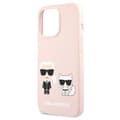 Miniatyrbillede 6 af 8: Karl Lagerfeld Slilicone Karl & Choupette - iPhone 13 Pro cover (lyserød)