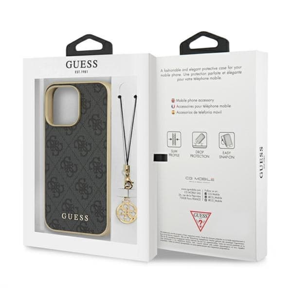 Guess 4G Charms Kollektion - iPhone 13 Pro Max Etui (Grå)